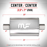 Universal Muffler/Silencer 2" ID/OD, Oval 3.5x7" x 14" | Magnaflow #11114